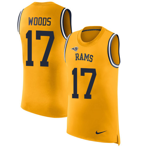 Nike Rams #17 Robert Woods Gold Men's Stitched NFL Limited Rush Tank Top Jersey